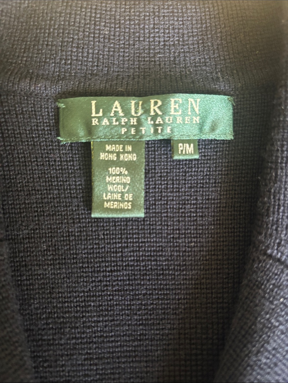 Lauren Ralph Lauren woman’s Navy 100% Merino Wool Blazer Jacket - Picture 8 of 9